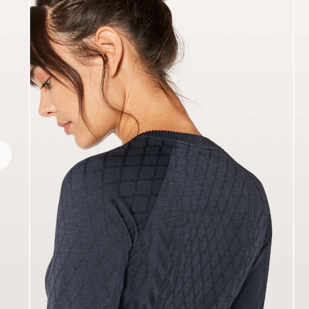 Lululemon Restless Pullover Crewneck Thumbholes Midnight Navy Womens Size 2 NWT - Picture 2 of 16